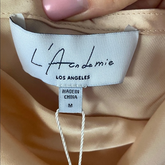 L'Academie Alix Camisole Top With Feathers Size S NWT Champagne Sexy Night Out - Picture 4 of 8